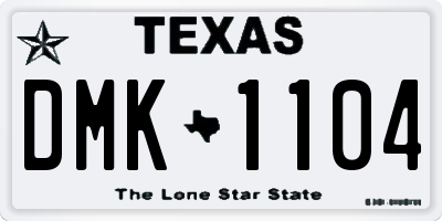TX license plate DMK1104
