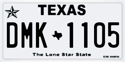 TX license plate DMK1105