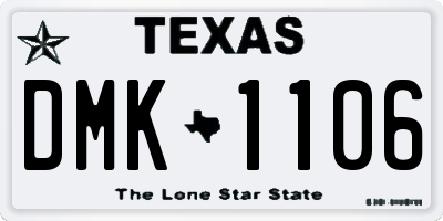 TX license plate DMK1106