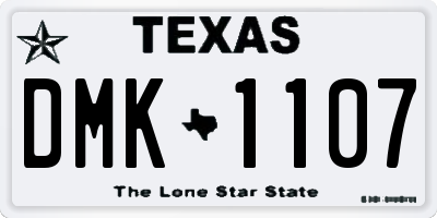 TX license plate DMK1107