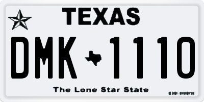 TX license plate DMK1110
