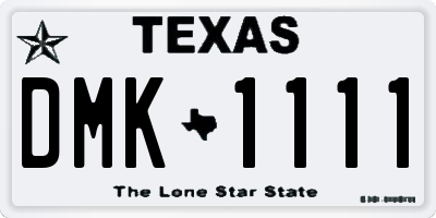 TX license plate DMK1111