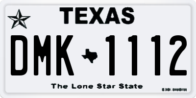 TX license plate DMK1112