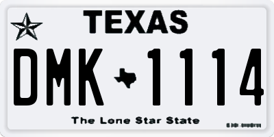 TX license plate DMK1114