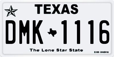 TX license plate DMK1116