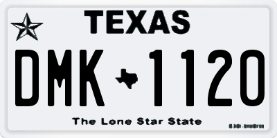 TX license plate DMK1120