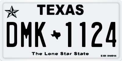 TX license plate DMK1124