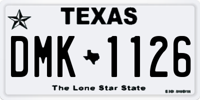 TX license plate DMK1126