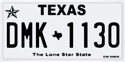 TX license plate DMK1130