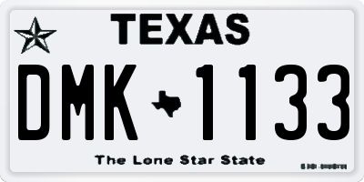 TX license plate DMK1133