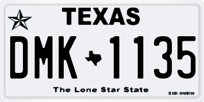 TX license plate DMK1135