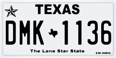 TX license plate DMK1136