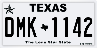 TX license plate DMK1142