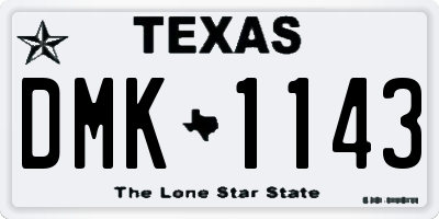 TX license plate DMK1143
