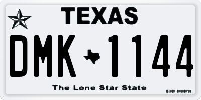 TX license plate DMK1144