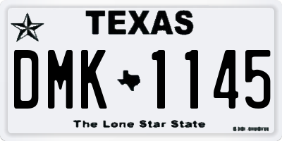 TX license plate DMK1145