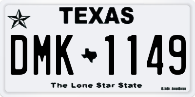 TX license plate DMK1149