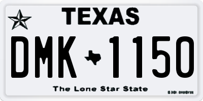 TX license plate DMK1150