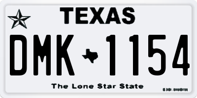 TX license plate DMK1154