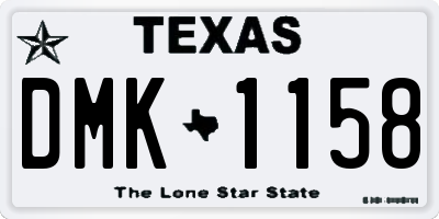 TX license plate DMK1158