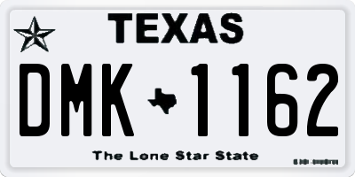 TX license plate DMK1162