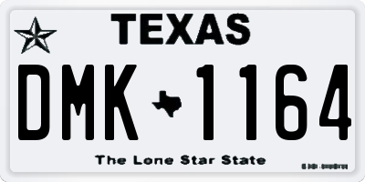 TX license plate DMK1164