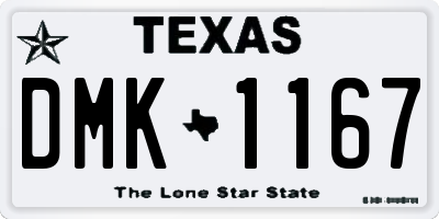 TX license plate DMK1167