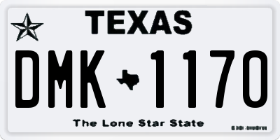 TX license plate DMK1170