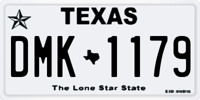 TX license plate DMK1179