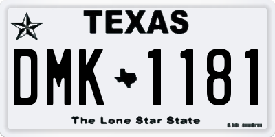 TX license plate DMK1181