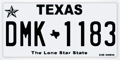 TX license plate DMK1183