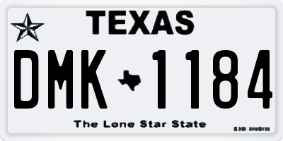 TX license plate DMK1184