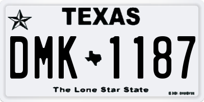 TX license plate DMK1187