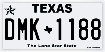TX license plate DMK1188