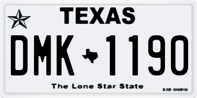 TX license plate DMK1190