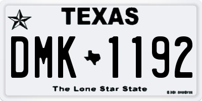 TX license plate DMK1192