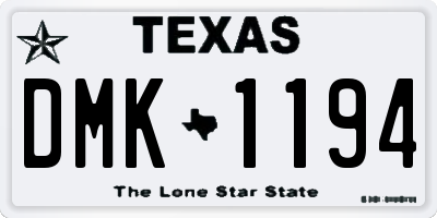 TX license plate DMK1194