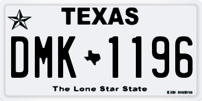 TX license plate DMK1196