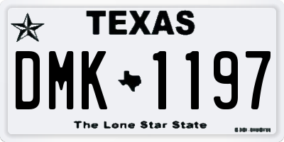 TX license plate DMK1197