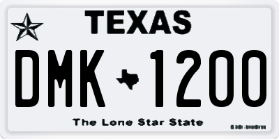 TX license plate DMK1200