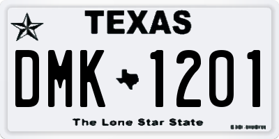 TX license plate DMK1201