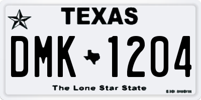 TX license plate DMK1204