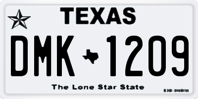 TX license plate DMK1209