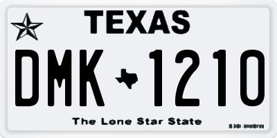 TX license plate DMK1210