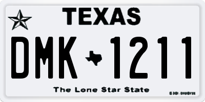 TX license plate DMK1211