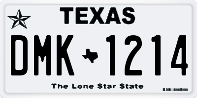 TX license plate DMK1214