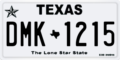TX license plate DMK1215