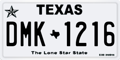 TX license plate DMK1216