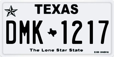 TX license plate DMK1217