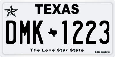 TX license plate DMK1223